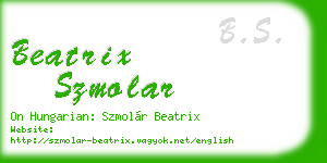 beatrix szmolar business card
